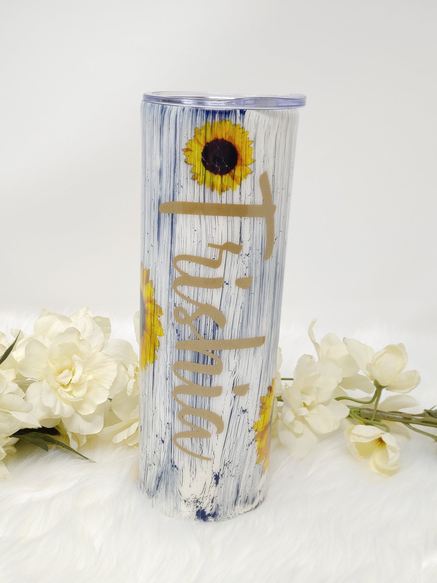 Sunflower Crackle Tumbler - Designs Off Union