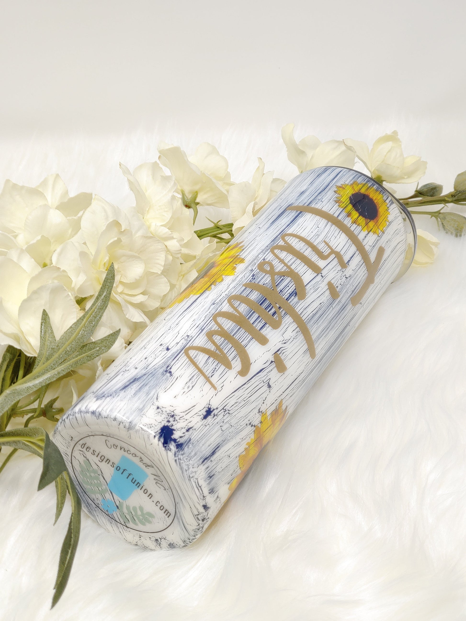 Sunflower Crackle Tumbler - Designs Off Union