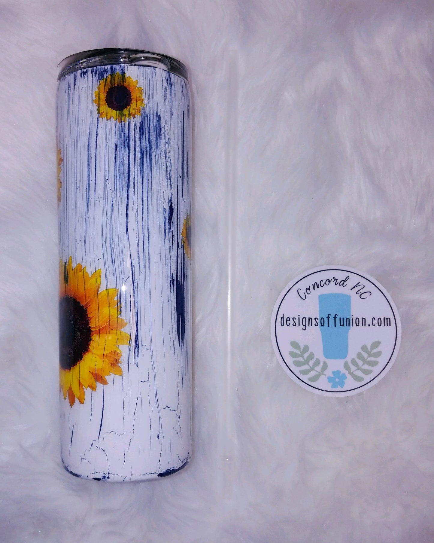 Sunflower Crackle Tumbler - Designs Off Union